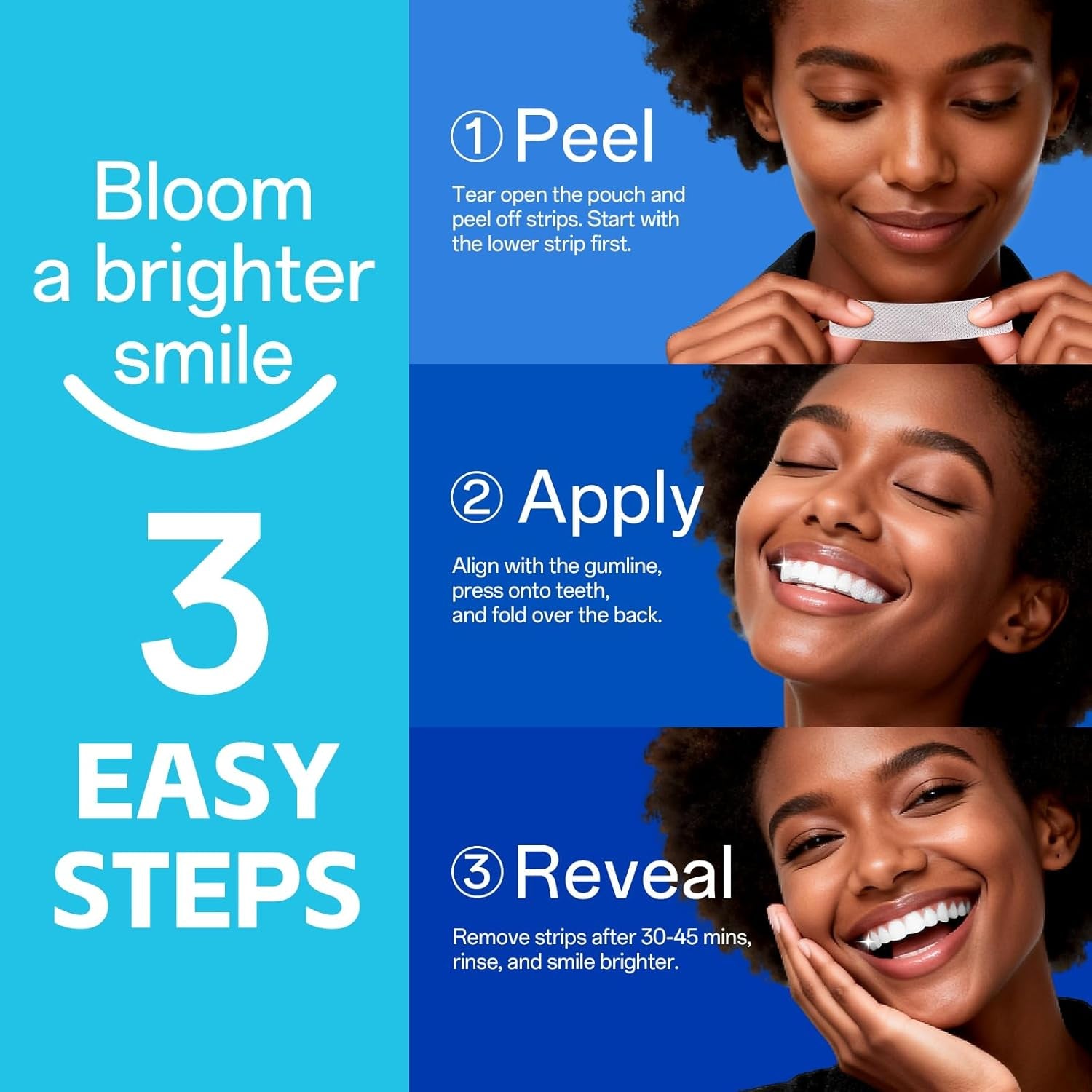 Teeth Whitening Strips – Professional Dentist Approved, Gum-Safe Formula, 14 Treatment, 28 Non-Slip Strips, Pain-Free Express Whitening Kit in 30 Min, Easy to Use for Bright Smile