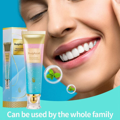 BodyAccel Niacinamide Whitening Toothpaste – Natural Whitening Toothpaste with Niacinamide, Gentle Formula for Brighter Teeth & Fresh Breath