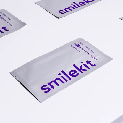 Smile kit 14pairs Teeth Brightening Strips Compact Purple Teeth Whitening Strips Individual Packaging Oral Care Tools Travel and Daily Use