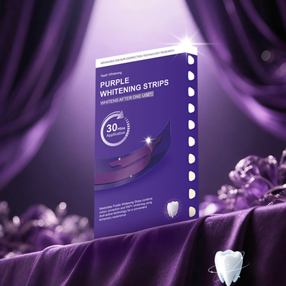 Smile kit 14pairs Teeth Brightening Strips Compact Purple Teeth Whitening Strips Individual Packaging Oral Care Tools Travel and Daily Use
