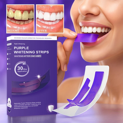 Smile kit 14pairs Teeth Brightening Strips Compact Purple Teeth Whitening Strips Individual Packaging Oral Care Tools Travel and Daily Use
